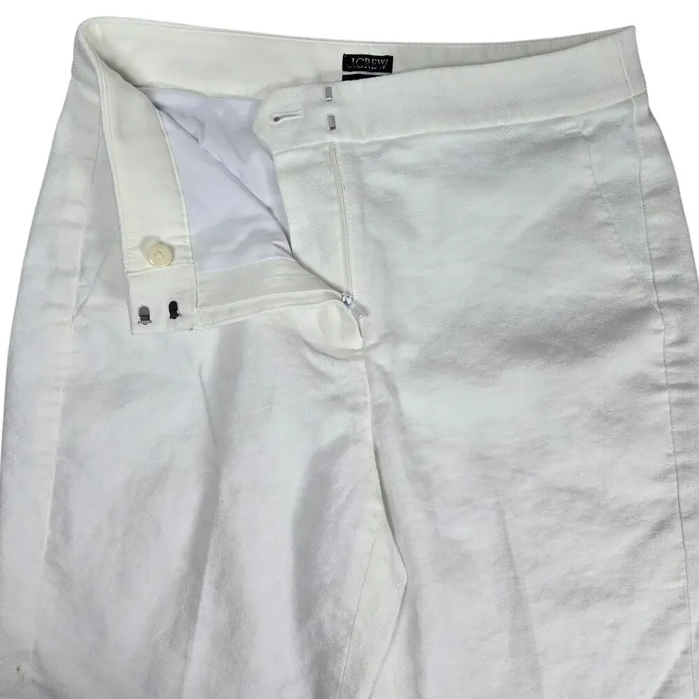 J.‎ Crew Kate straight-leg pant in stretch linen blend White 2 BF407